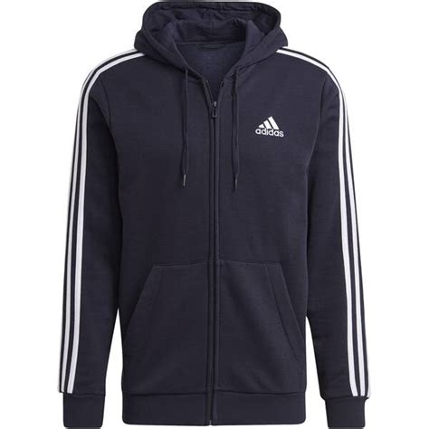 adidas herren essentials 3 streifen fleece kapuzenjacke|ESSENTIALS 3.